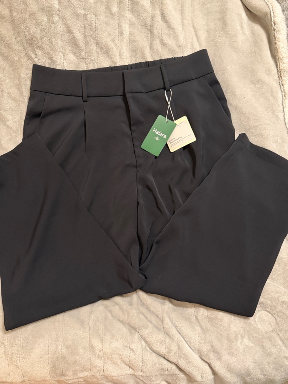 HALARA Black Pleated Dress Trousers